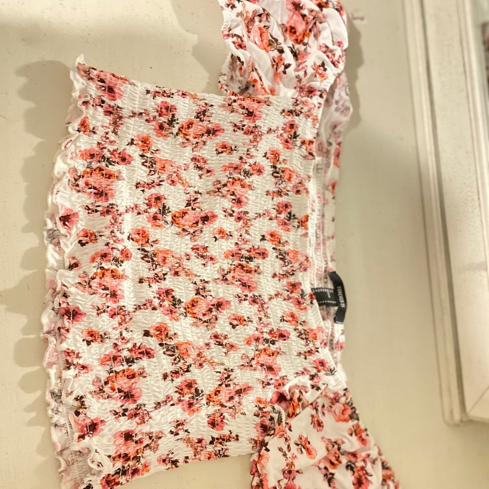 Off the shoulder flower crop top